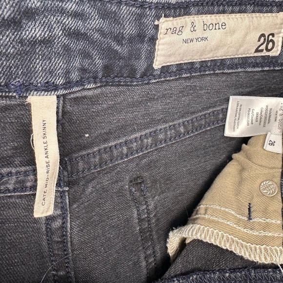 Rag & Bone Cate Mid-Rise Ankle Skinny Jeans Color DEKALB Size 26 - Picture 5 of 8